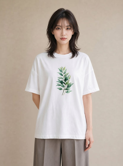 グラフィックTシャツ レディース 観葉植物 植物 ボタニカル イラスト ホワイトデー 春服 白T