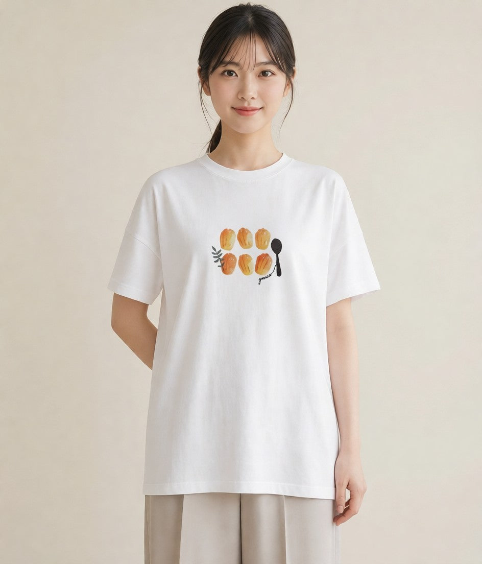 Tシャツ レディース マカロン 食べ物 フード イラスト きれいめカジュアル 部屋着 女性向けギフト 白T