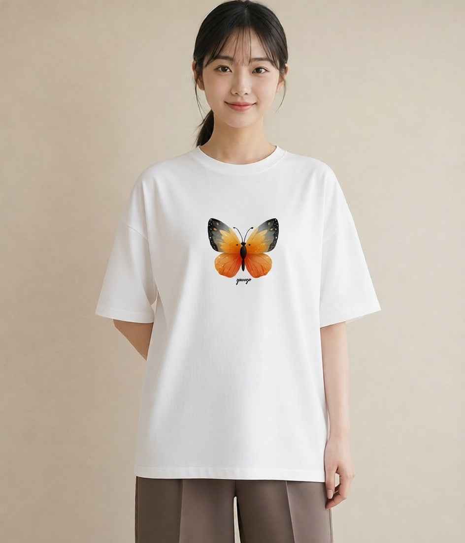 グラフィックTシャツ レディース ホタル 昆虫 虫 イラスト ラフカジュアル 友達ギフト 部屋着 白T