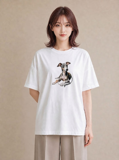 半袖Tシャツ レディース 愛犬 犬 いぬ イラスト ニュアンス 女性向けギフト 散歩 白T