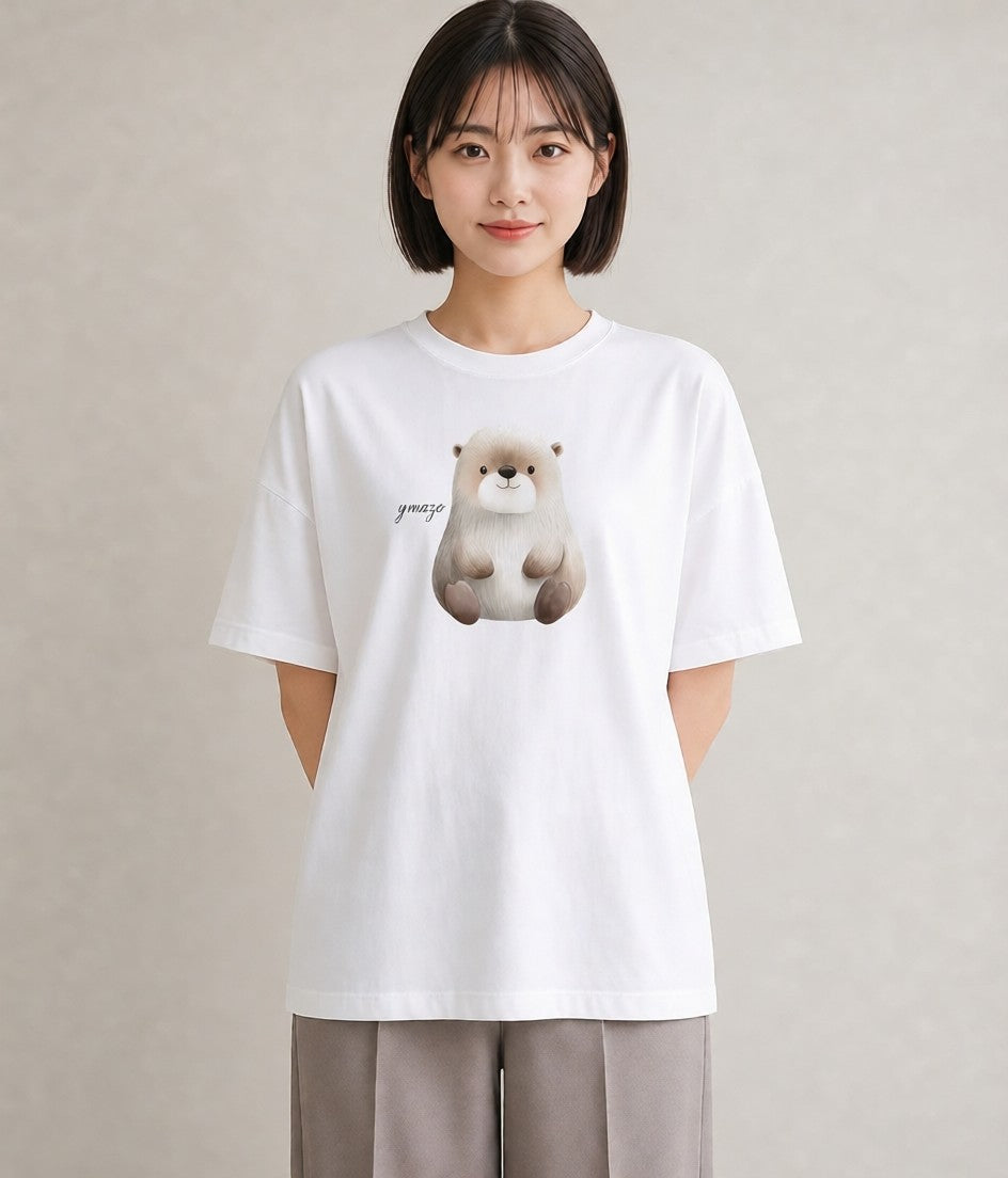 デザインTシャツ レディース キンクマハムスター ペット 動物 イラスト ゆるコーデ お出かけ 普段着 白T