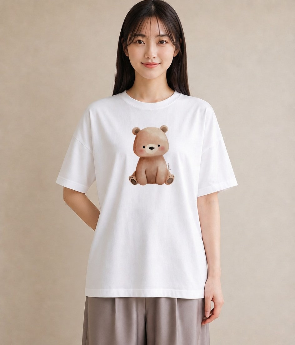 デザインTシャツ レディース しろくま 白くま 動物 アニマル イラスト ミニマル 20代 カジュアルコーデ 白T