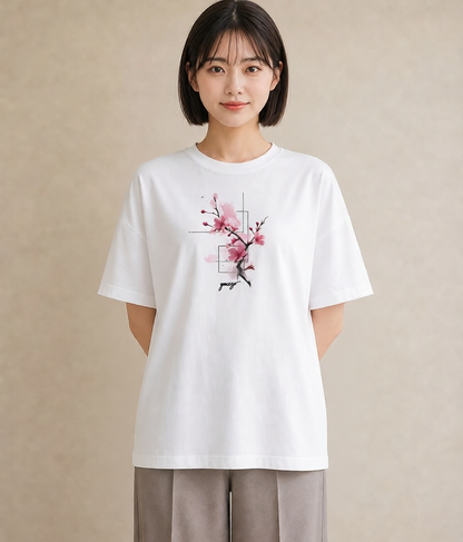 Tシャツ レディース さくら 桜 サクラ 花 花柄 イラスト ボタニカル 女性向けギフト 散歩 白T