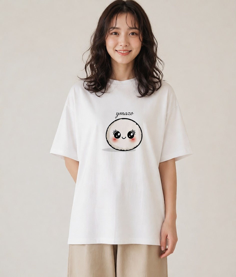 Tシャツ レディース おにぎり 食べ物 フード イラスト きれいめカジュアル 友達ギフト 部屋着 白T