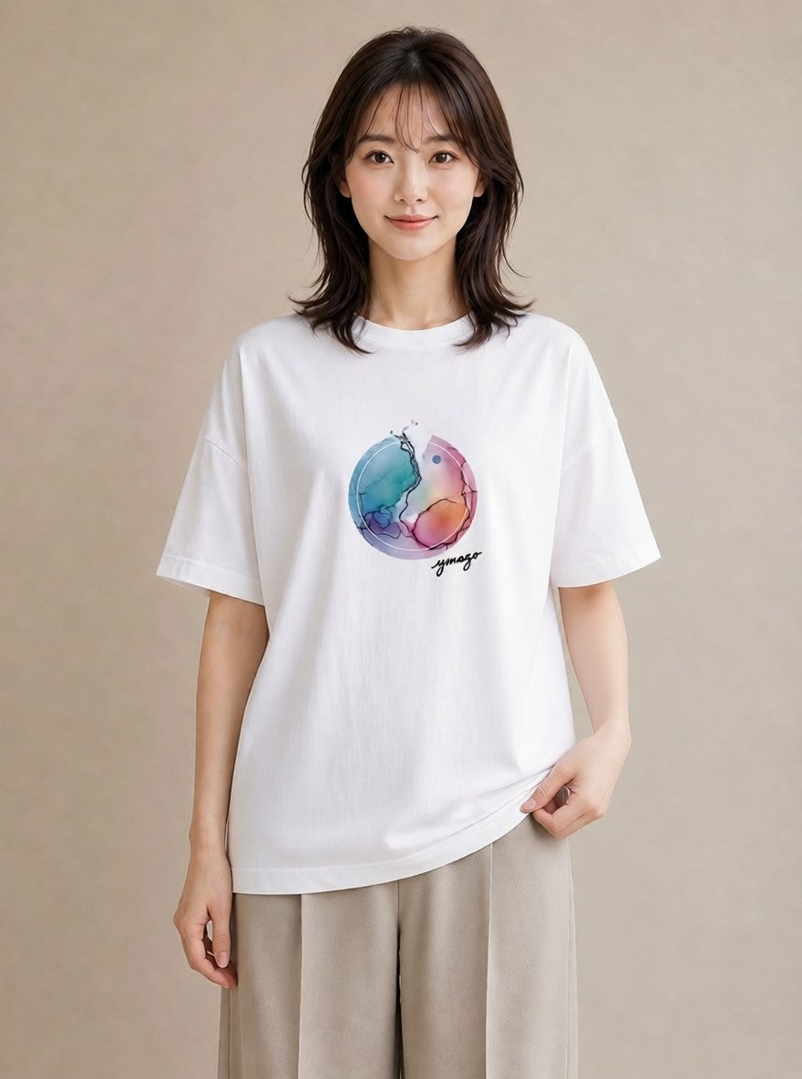 グラフィックTシャツ レディース 牡牛座 星空 宇宙 イラスト カフェコーデ ルームウェア ギフト 白T