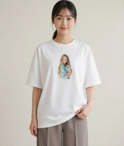 半袖Tシャツ レディース ラグドール 猫 ねこ イラスト カジュアル 女子会 お揃い 白T