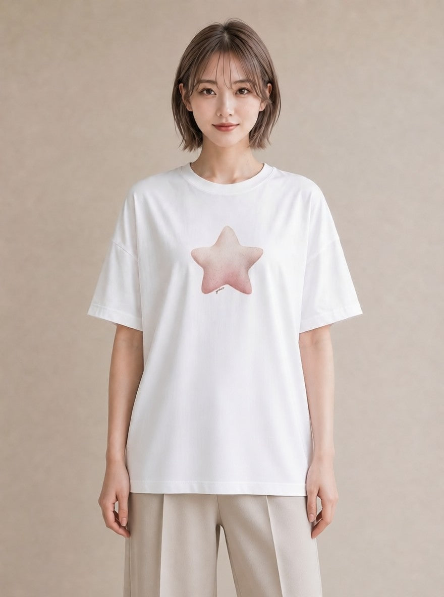 デザインTシャツ レディース ヒトデ 海の生き物 海 イラスト ラフ 週末コーデ 敬老の日 白T