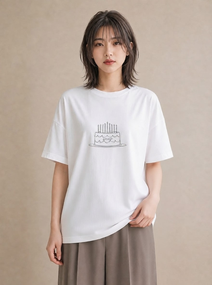 半袖Tシャツ レディース スイーツ お菓子 デザート イラスト ボタニカル 姉妹 送別ギフト 白T