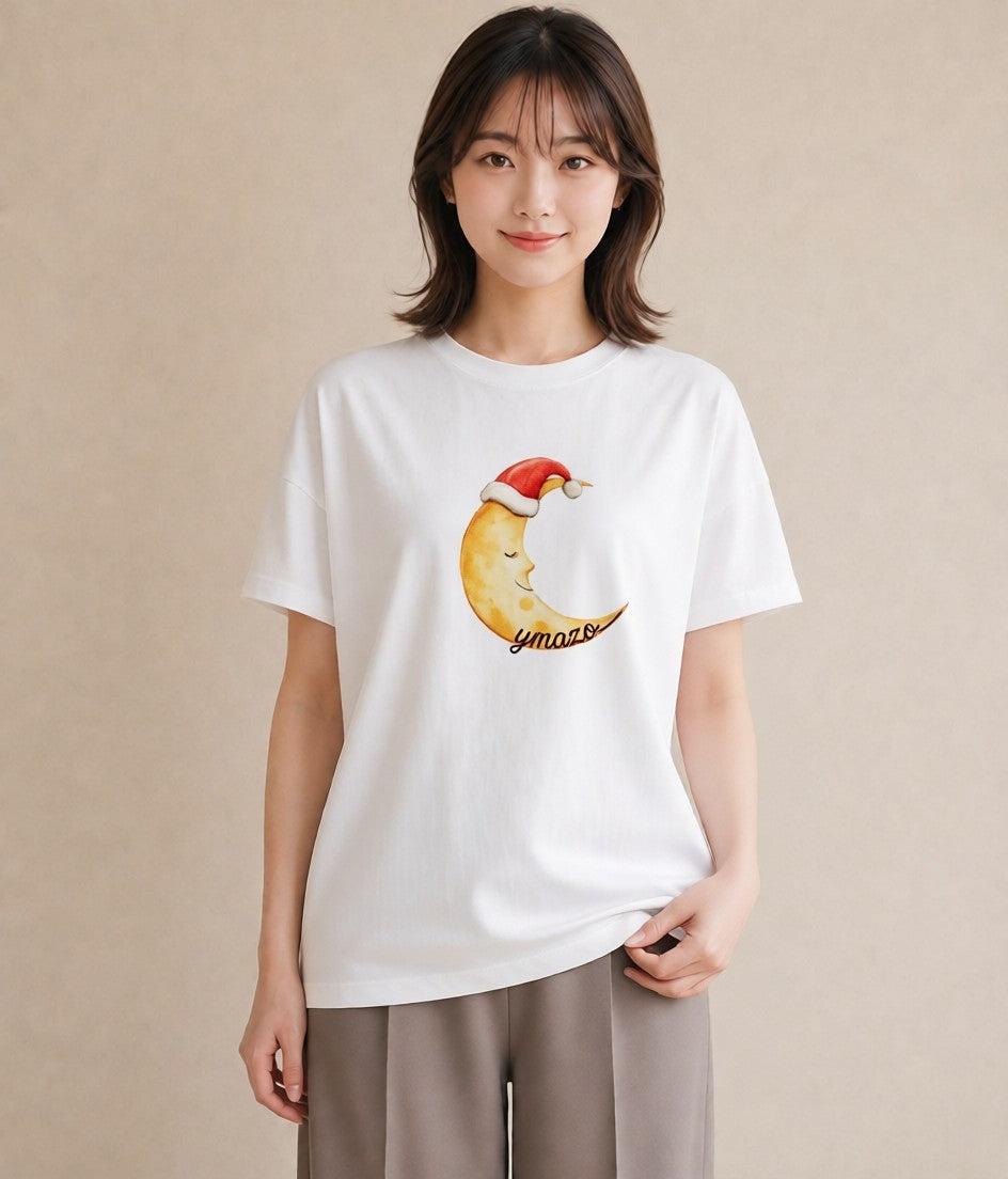 グラフィックTシャツ レディース 月 星空 宇宙 イラスト モード 誕生日プレゼント 綿100 白T