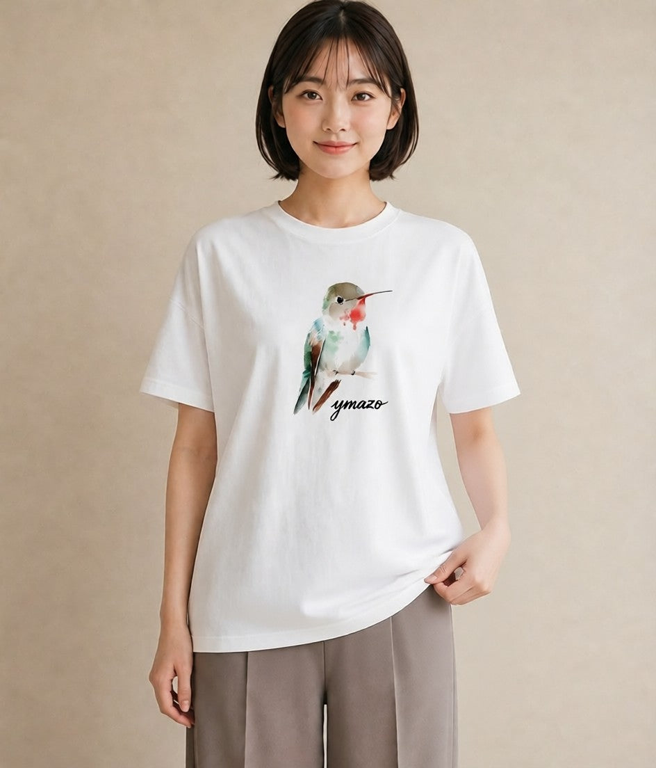 デザインTシャツ レディース シマエナガ しまえなが 動物 アニマル イラスト ラフカジュアル 秋コーデ おしゃれギフト 白T