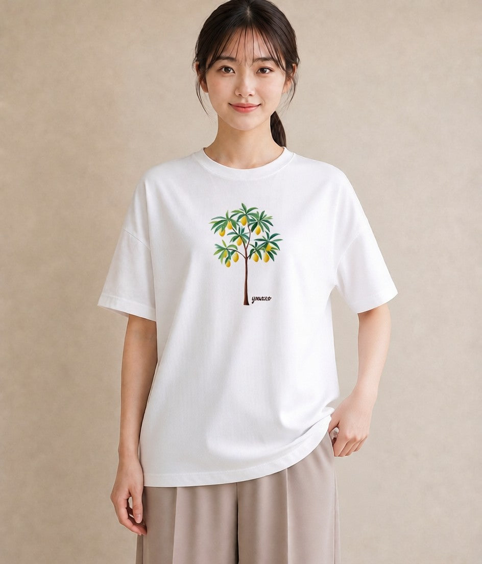 半袖Tシャツ レディース バナナ 食べ物 フード イラスト フェミニン 旅行用 海 白T