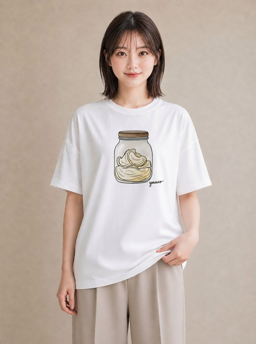 Tシャツ レディース あんみつ 食べ物 フード イラスト おしゃれギフト 社会人 白T