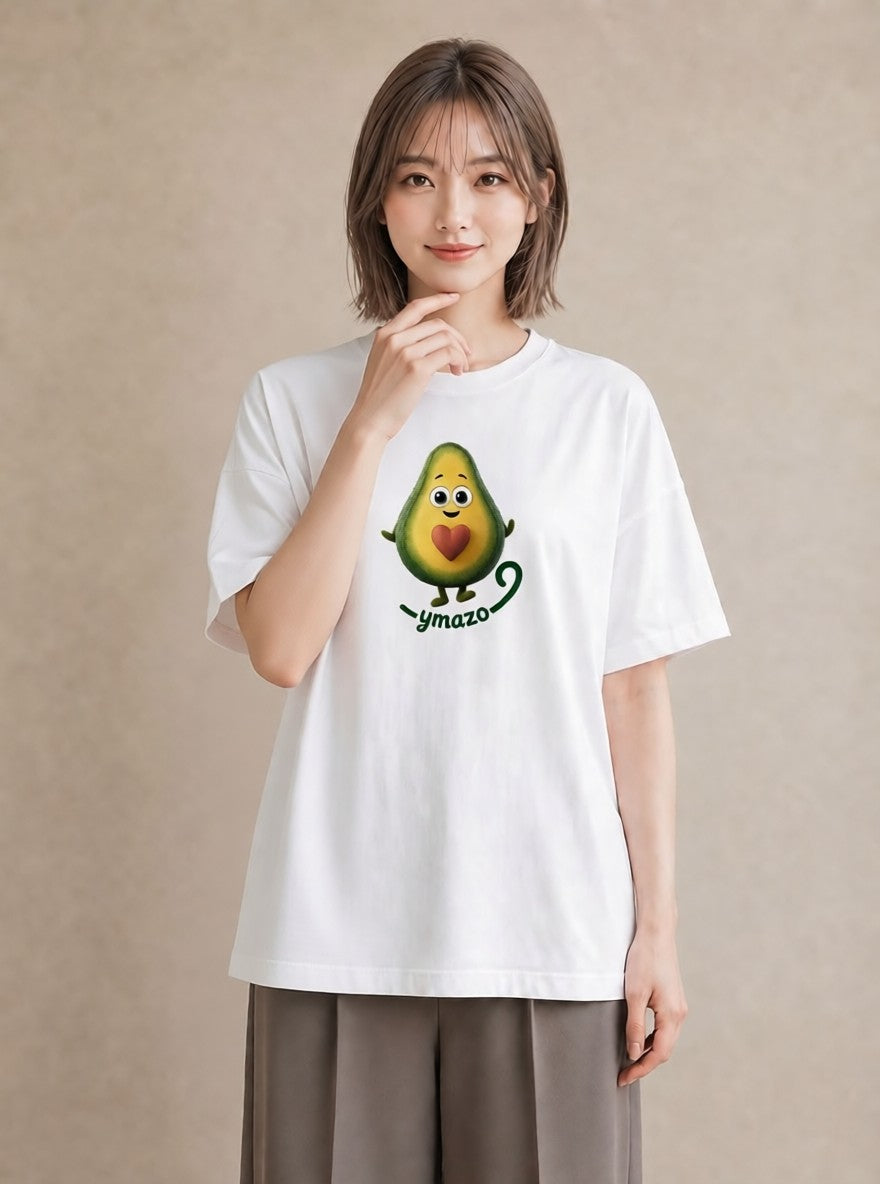 プリントTシャツ レディース アボカド 食べ物 フード イラスト ヴィンテージ風 お揃い 親子 白T