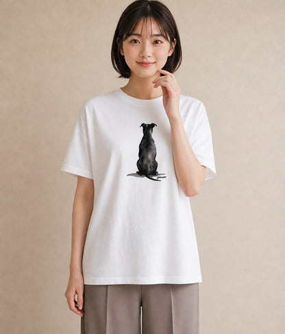 Tシャツ レディース 犬 いぬ イラスト きれいめカジュアル 自分用 ルームウェア 白T
