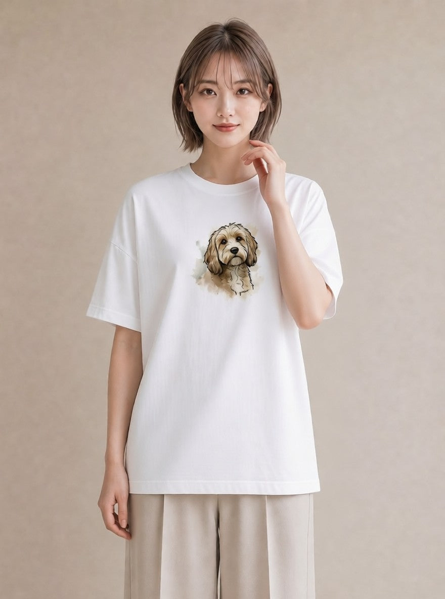 グラフィックTシャツ レディース 愛犬 犬 いぬ イラスト 個性的 親子 20代 白T