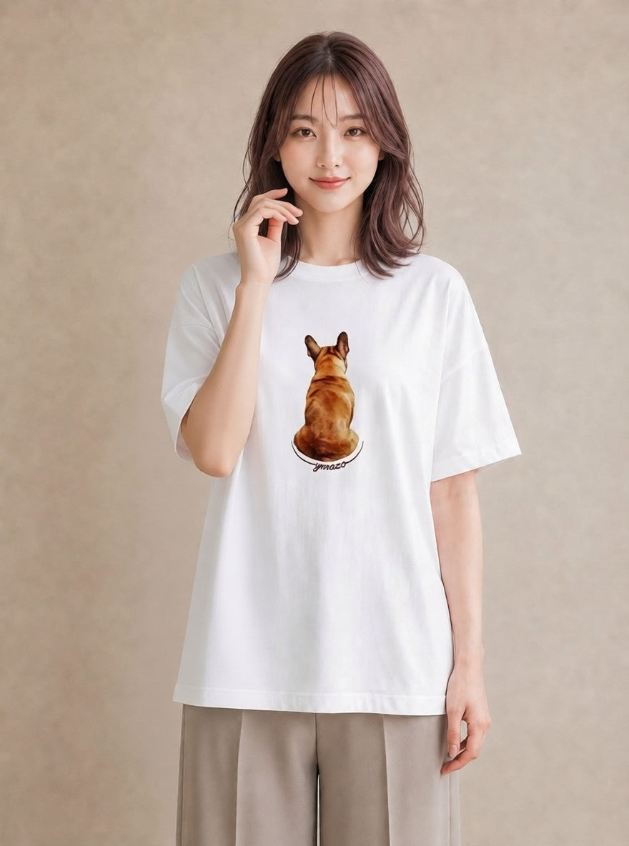 グラフィックTシャツ レディース アビシニアン 猫 ねこ イラスト きれいめ お揃い 親子 白T