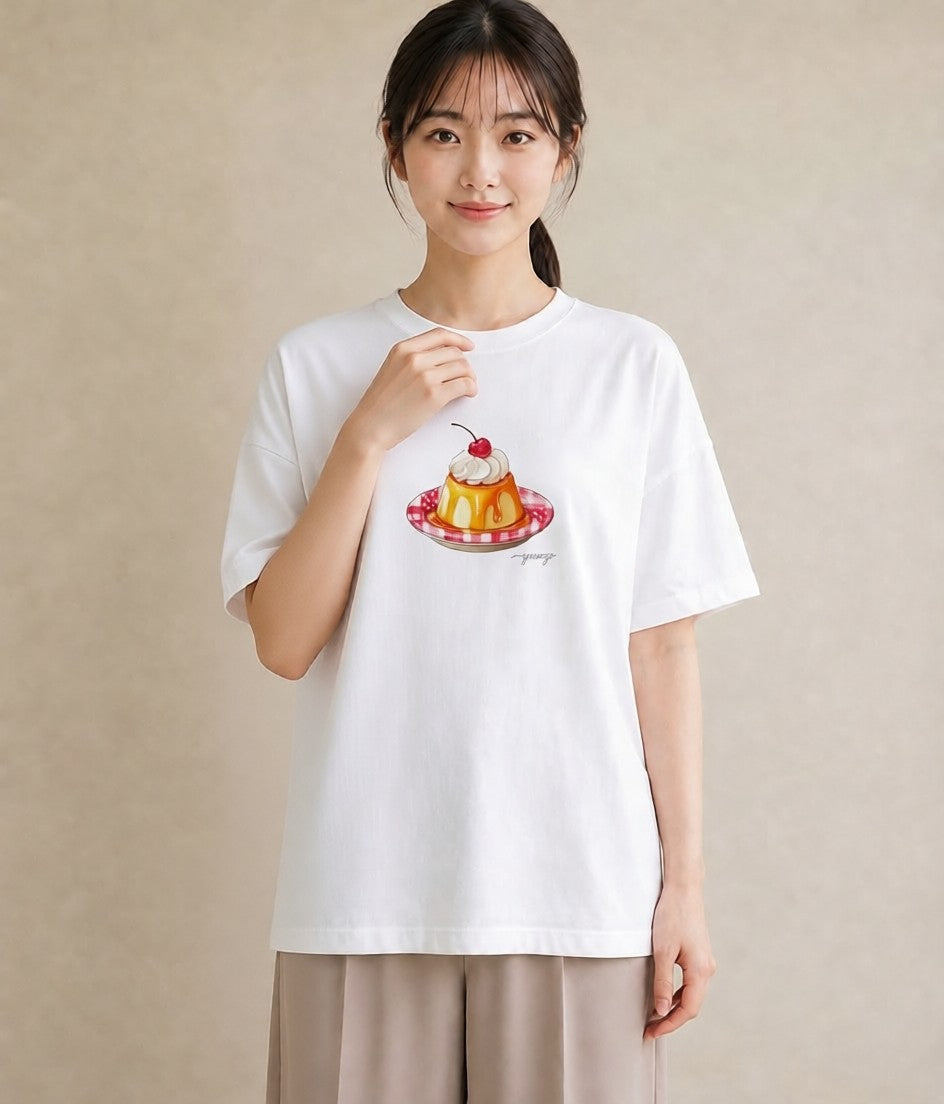 グラフィックTシャツ レディース どら焼き 食べ物 フード イラスト 個性的 週末コーデ 敬老の日 白T