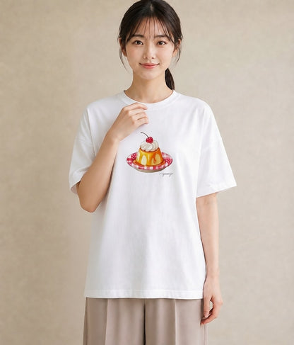 グラフィックTシャツ レディース どら焼き 食べ物 フード イラスト 個性的 週末コーデ 敬老の日 白T