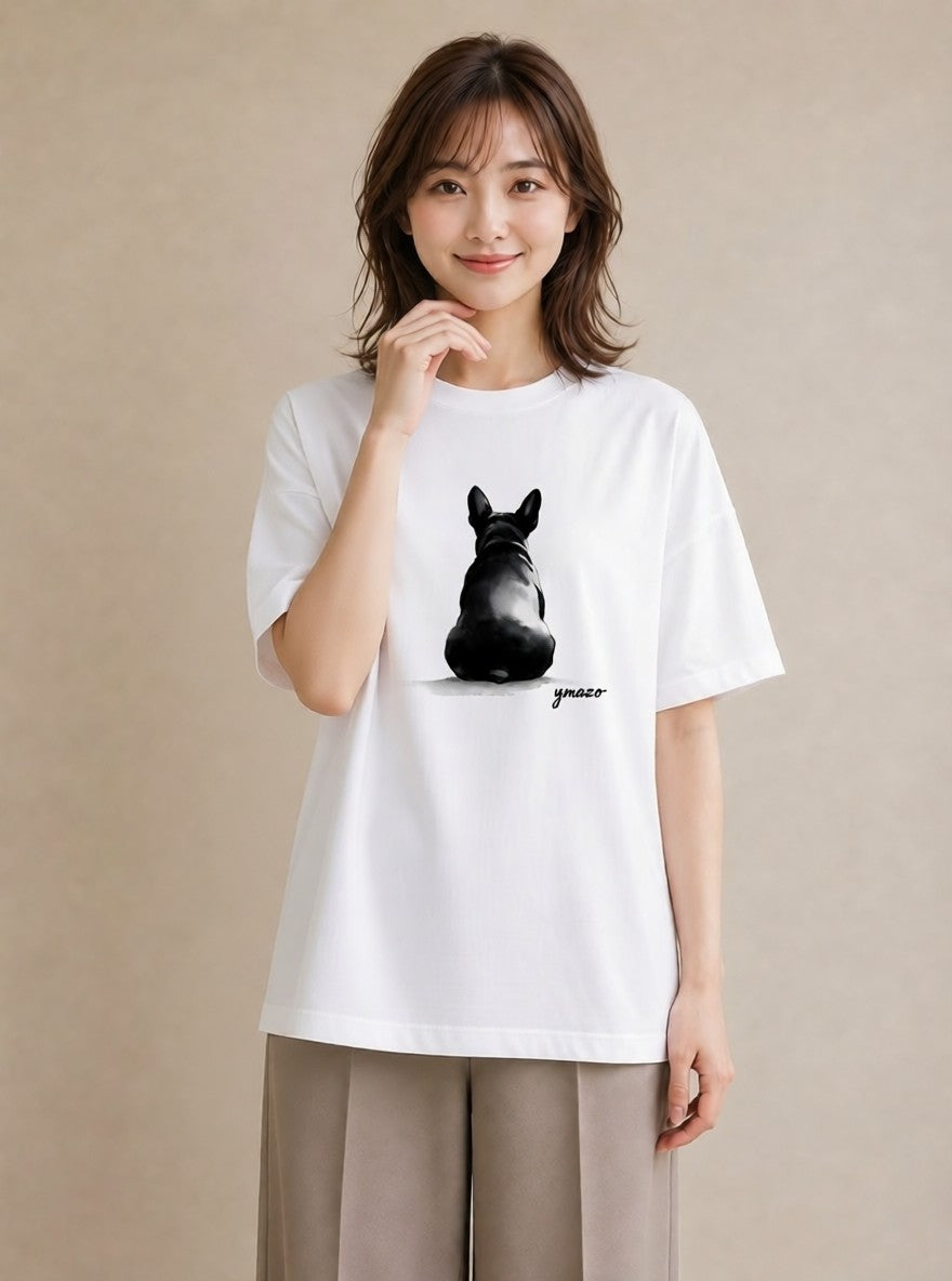 グラフィックTシャツ レディース 犬好き 犬 いぬ イラスト シンプル 女性 旅行用 白T