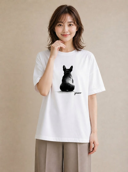 グラフィックTシャツ レディース 犬好き 犬 いぬ イラスト シンプル 女性 旅行用 白T