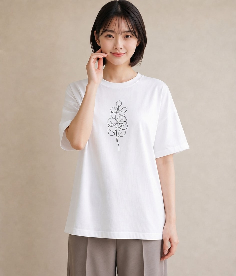 プリントTシャツ レディース 観葉植物 ボタニカル 植物 イラスト お洒落 母娘コーデ 自分用 白T
