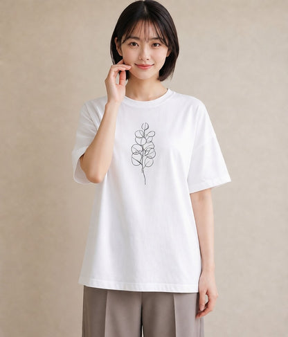 プリントTシャツ レディース 観葉植物 ボタニカル 植物 イラスト お洒落 母娘コーデ 自分用 白T