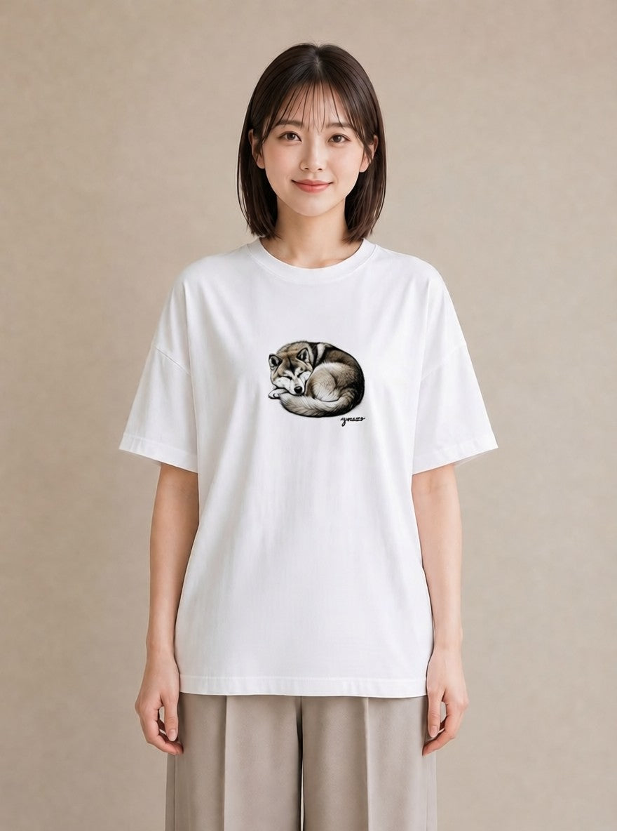 Tシャツ レディース 秋田犬 犬 いぬ イラスト カフェコーデ 敬老の日 ホワイトデー 白T