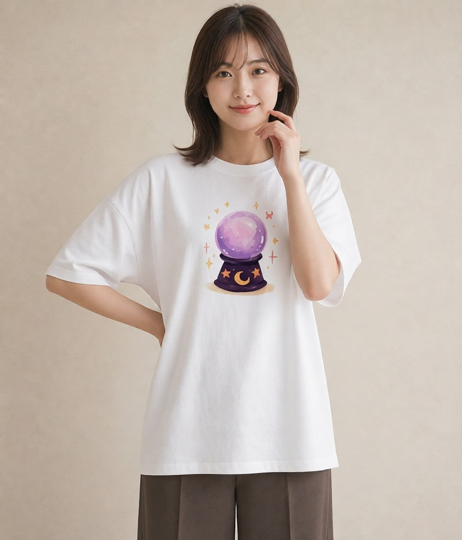 デザインTシャツ レディース 双子座 星空 宇宙 イラスト シック カフェ服 クリスマス 白T
