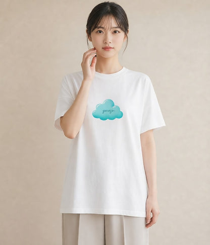 デザインTシャツ レディース わたあめ 食べ物 フード イラスト 休日コーデ ビーチ デイリーウェア 白T