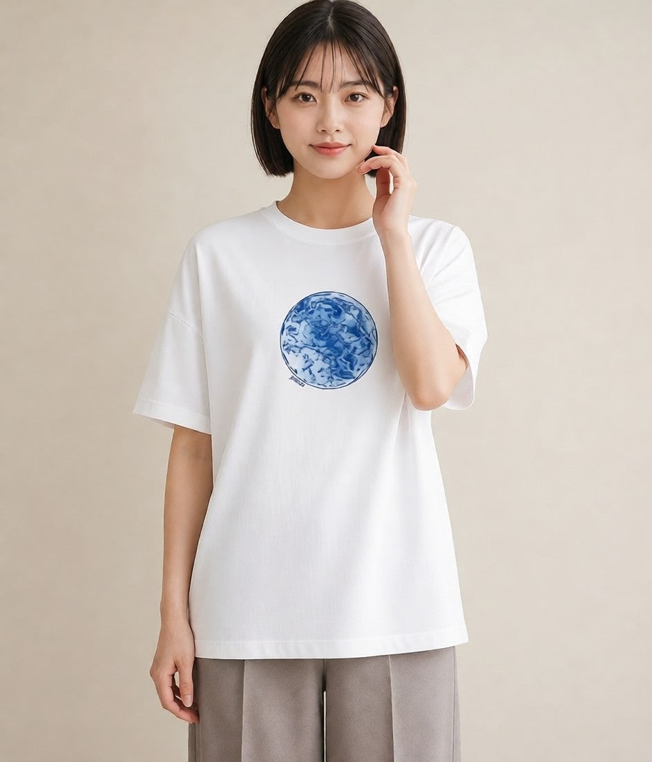 半袖Tシャツ レディース 双子座 星空 宇宙 イラスト 水彩風 ラフ レイヤード 白T