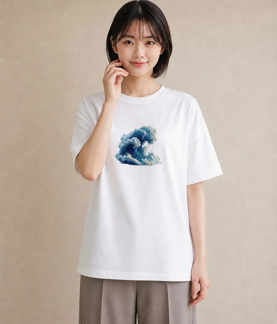 デザインTシャツ レディース 海 星空 宇宙 イラスト レトロ 公園 ママ 白T