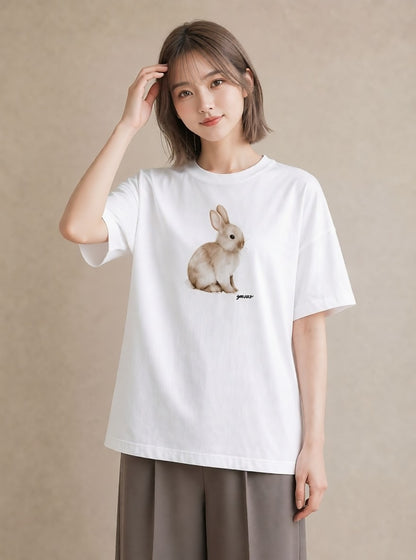 プリントTシャツ レディース チンチラ ペット 動物 イラスト お揃い 親子 白T