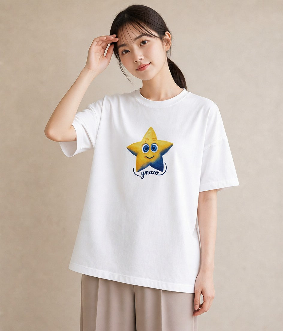 Tシャツ レディース スター 星空 宇宙 イラスト 週末コーデ 敬老の日 白T