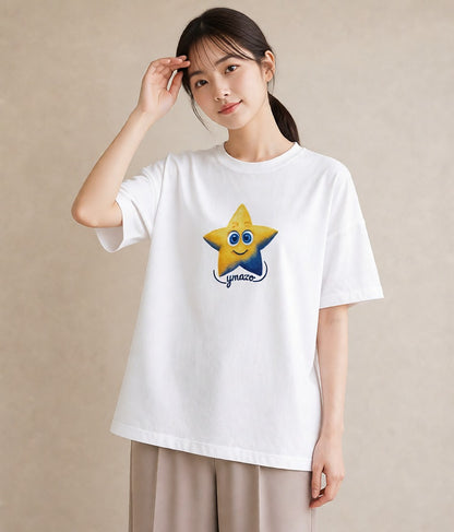 Tシャツ レディース スター 星空 宇宙 イラスト 週末コーデ 敬老の日 白T