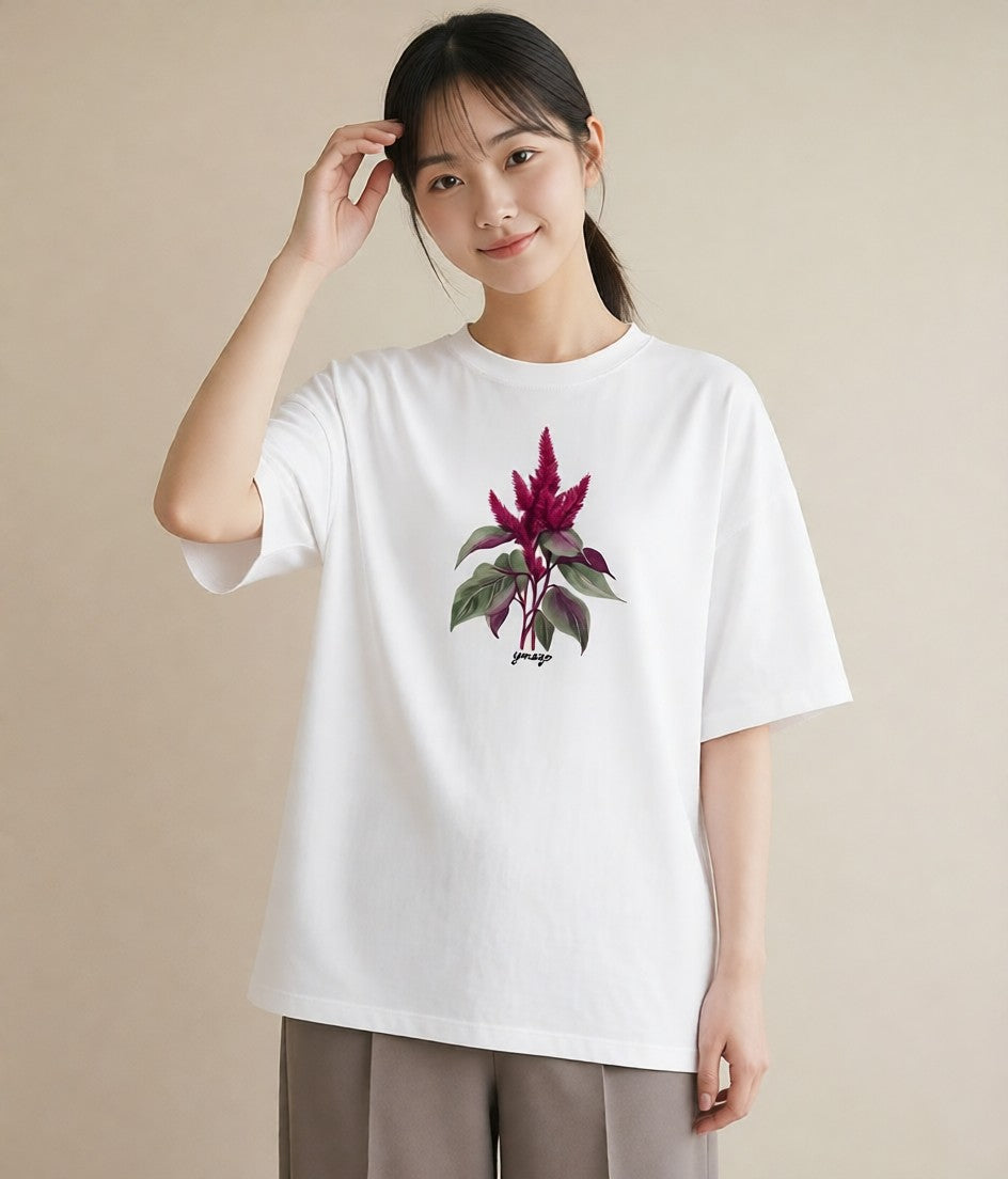 デザインTシャツ レディース ポスト 野の花 レトロ ナチュラル アンティーク イラスト カジュアル 送別ギフト 通勤 白T