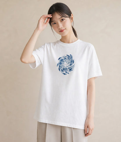 グラフィックTシャツ レディース 魚座 星空 宇宙 イラスト 可愛い 春服 ミセス 白T