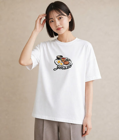 グラフィックTシャツ レディース どら焼き 食べ物 フード イラスト シック 女性向けギフト 散歩 白T