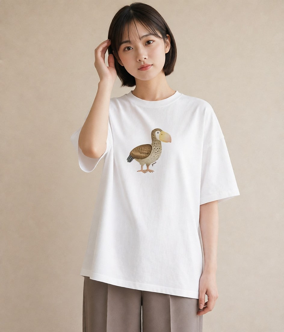 Tシャツ レディース 白文鳥 ペット 動物 イラスト 抜け感 送別ギフト 通勤 白T