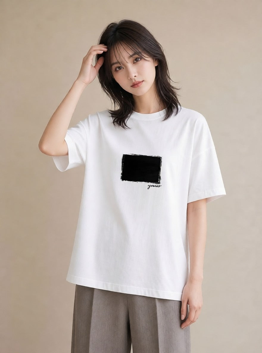 プリントTシャツ レディース 駅のホーム ローカル線 駅 ナチュラル アンティーク イラスト きれいめ ペアコーデ 秋コーデ 白T