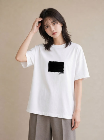 プリントTシャツ レディース 駅のホーム ローカル線 駅 ナチュラル アンティーク イラスト きれいめ ペアコーデ 秋コーデ 白T