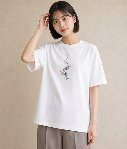 デザインTシャツ レディース コーヒー カフェ 珈琲 イラスト フェミニン ルームウェア ギフト 白T