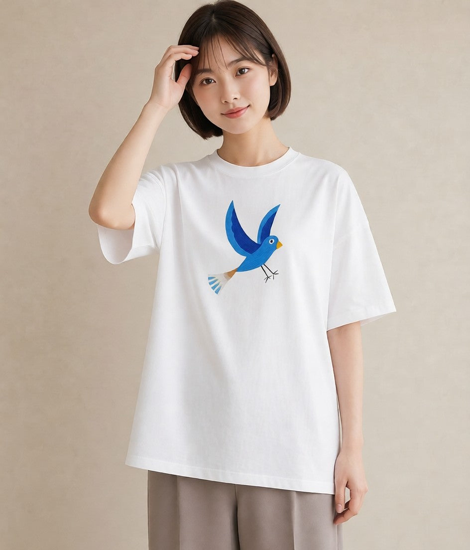 グラフィックTシャツ レディース セキセイインコ ペット 動物 イラスト 可愛い 社会人 女性 白T