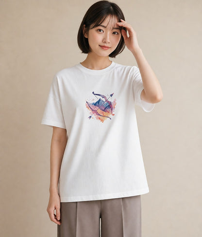 Tシャツ レディース 双子座 星空 宇宙 イラスト ナチュラル 母の日 ビーチ 白T