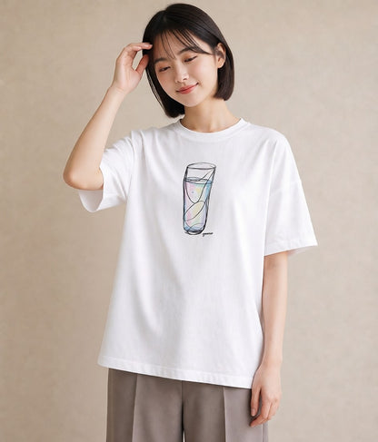 Tシャツ レディース コーヒー カフェ 珈琲 イラスト モード デート 帰省 白T