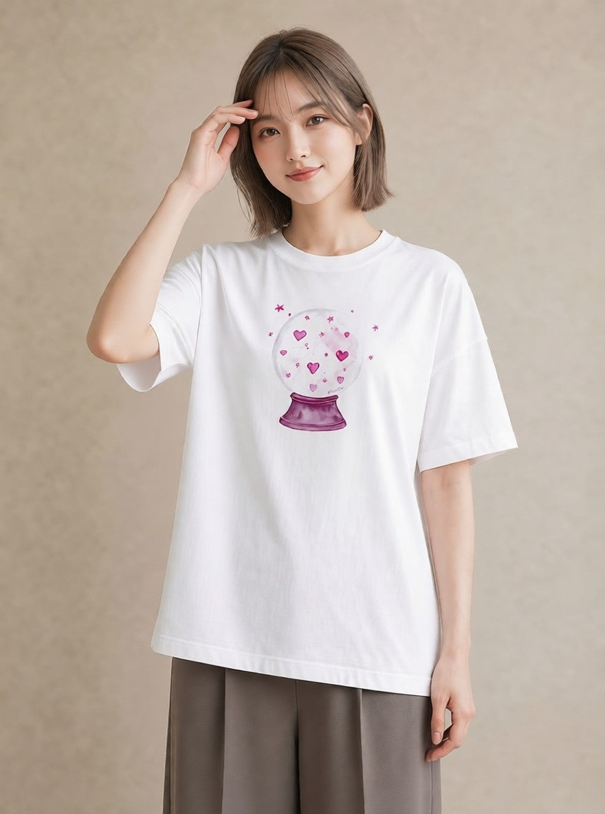 プリントTシャツ レディース 天秤座 星空 宇宙 イラスト 線画 夏コーデ 通学 白T