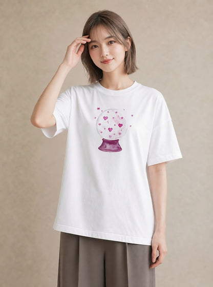 プリントTシャツ レディース 天秤座 星空 宇宙 イラスト 線画 夏コーデ 通学 白T