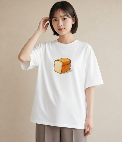 グラフィックTシャツ レディース パン 食べ物 フード イラスト 休日コーデ ホワイトデー 春服 白T
