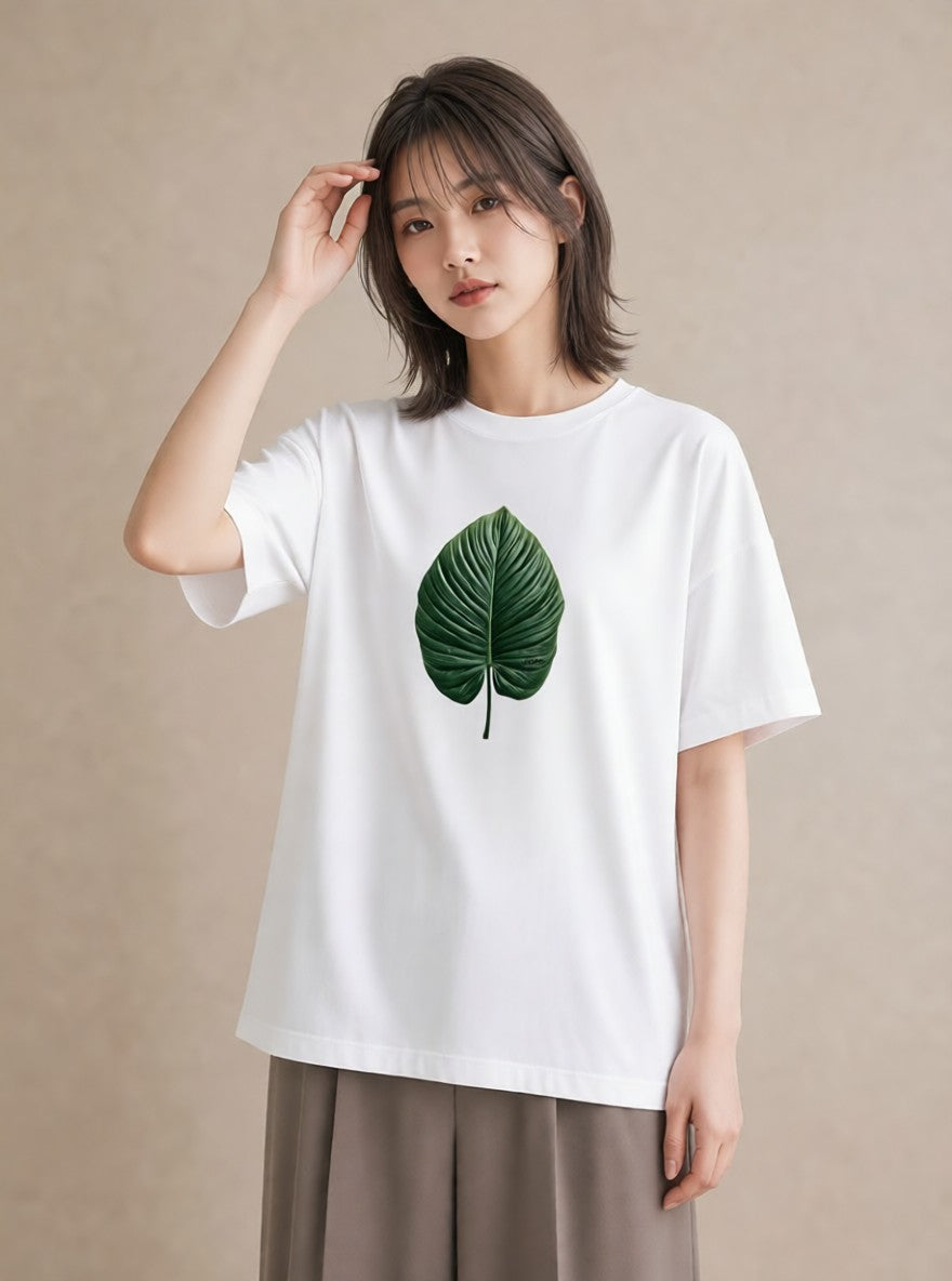 グラフィックTシャツ レディース モンステラ 植物 ボタニカル イラスト 手描き風 敬老の日 ホワイトデー 白T