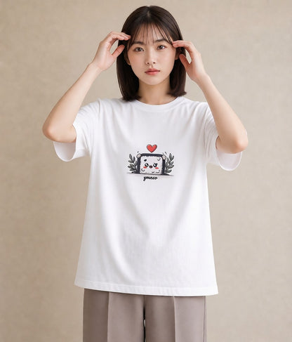 グラフィックTシャツ レディース おにぎり 食べ物 フード イラスト ラフカジュアル ビーチ デイリーウェア 白T