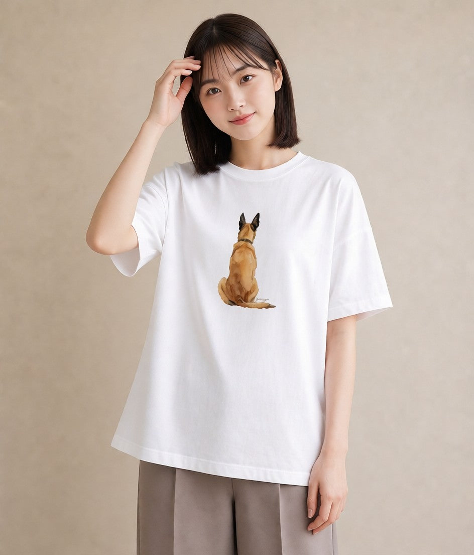 Tシャツ レディース ジャーマンシェパード 犬 いぬ イラスト 個性的 姉妹 送別ギフト 白T